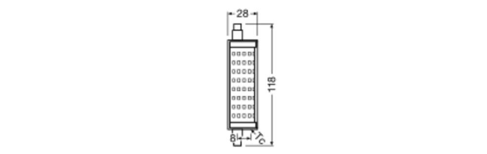 LED-Stablampe R7s 2700K 15,0W L=118mm