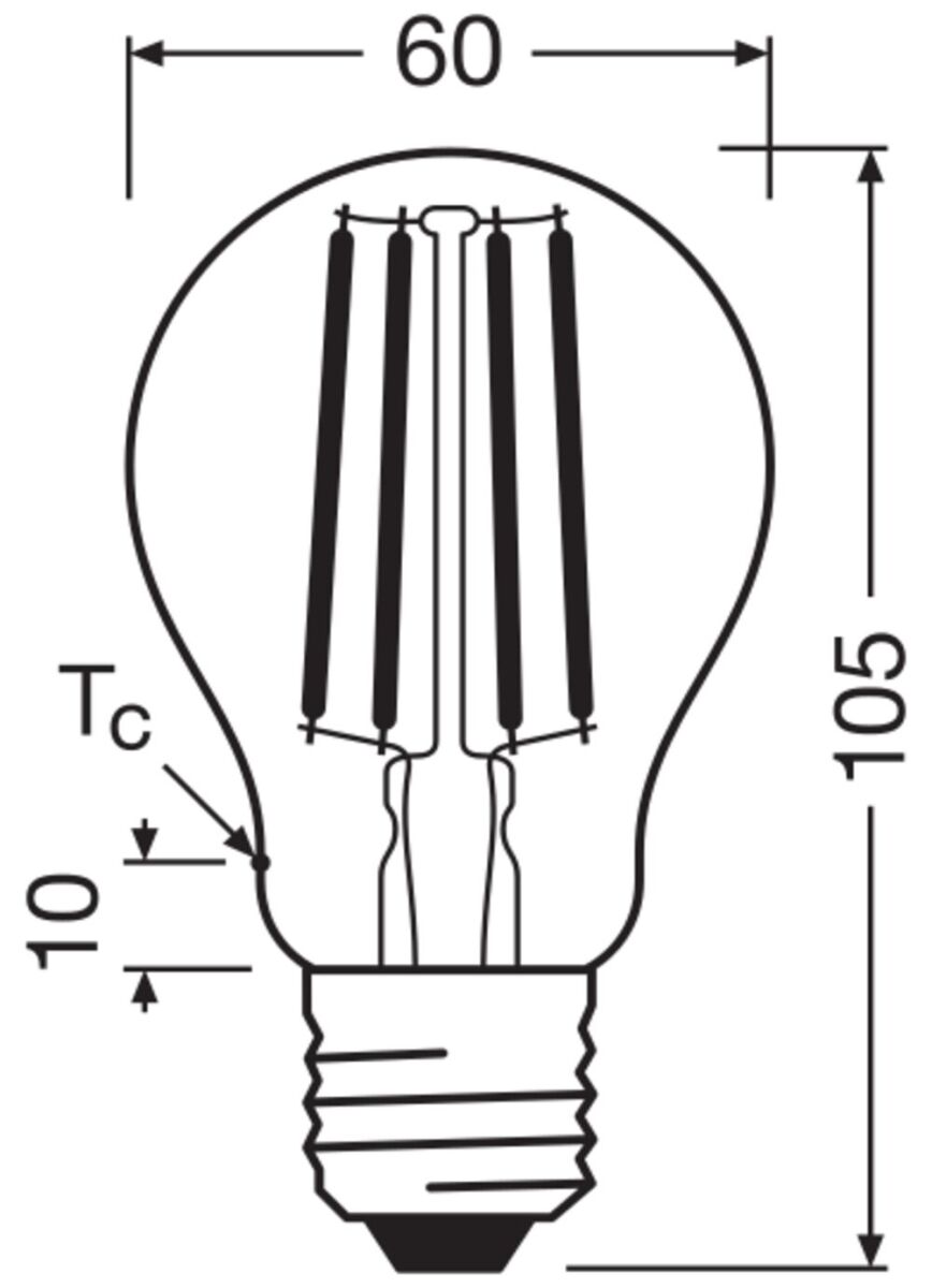 LED-Lampe E27 LCA40FilEEAS2.2827CL