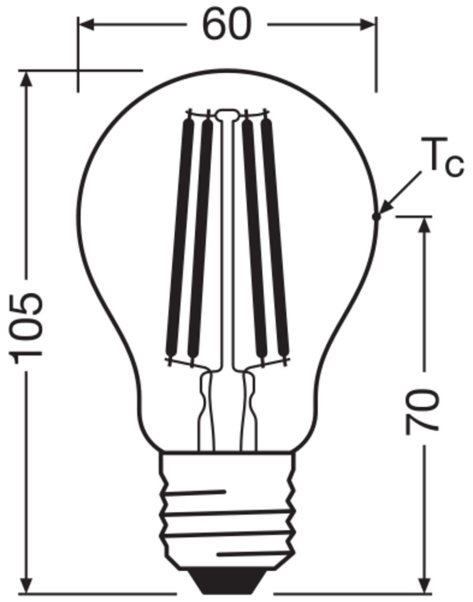 LED-Lampe E27 LCA40FilEEAS2.2840CL