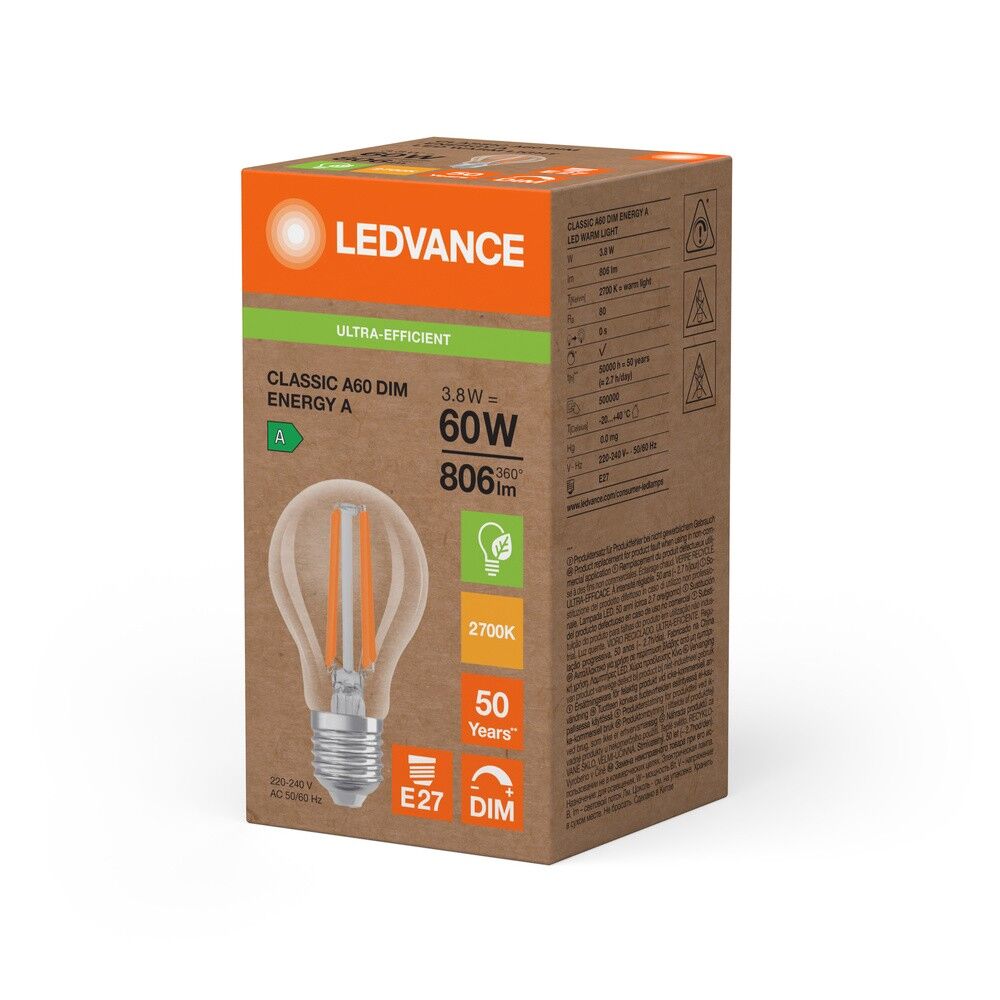 LED-Lampe E27 LCA60FilDEEAS3.8827C