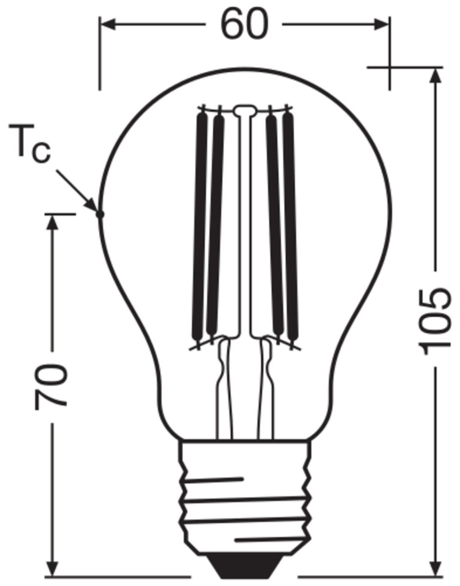 LED-Lampe E27 LCA60FilDEEAS3.8827C