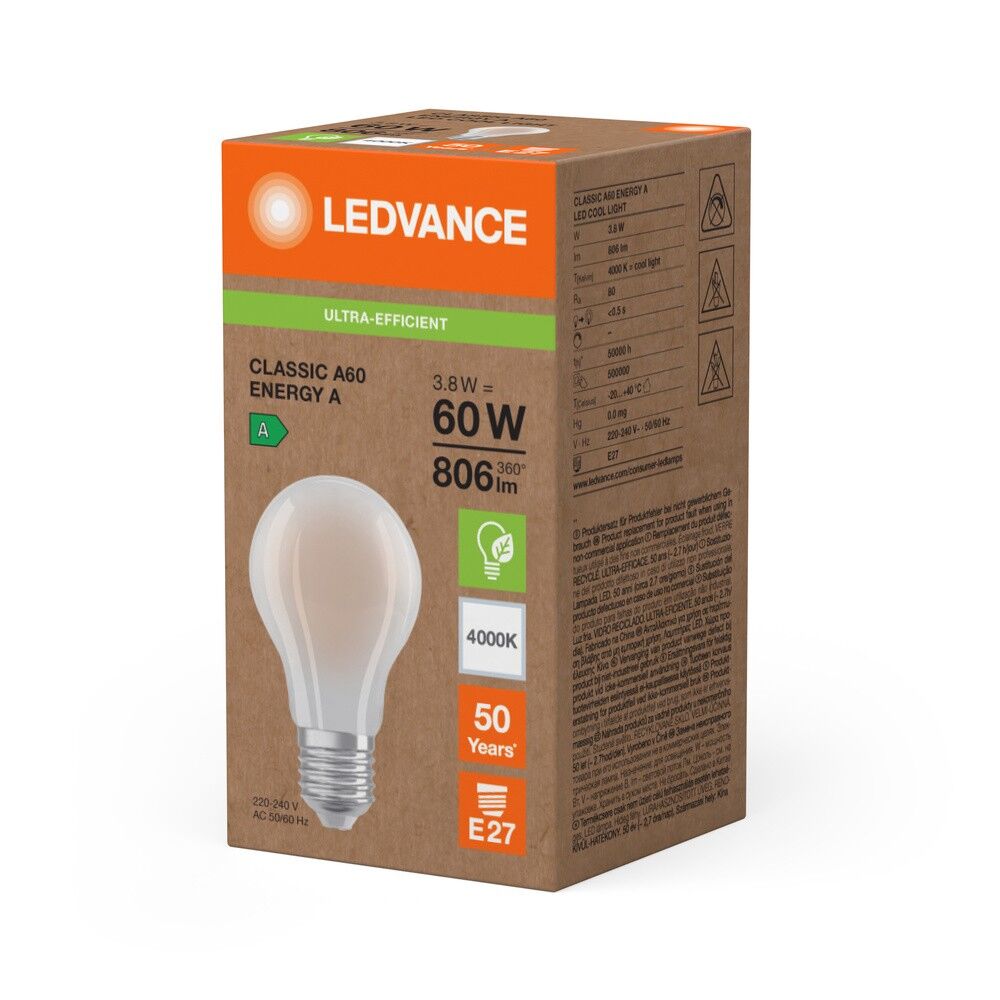 LED-Lampe E27 LCA60FilEEAS3.8840FR