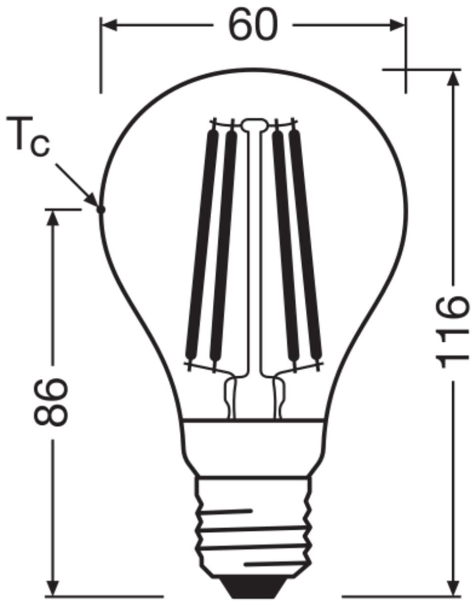 LED-Lampe E27 LEDClaA60F.MD7.3827C