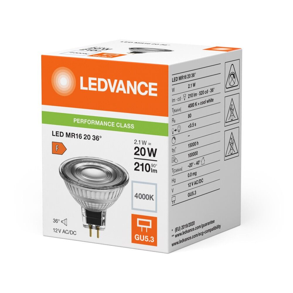 LED-Reflektorlampe MR16 LEDMR162036P2.1W840