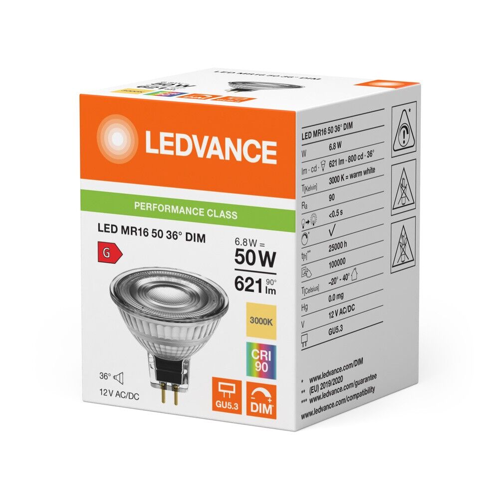 LED-Reflektorlampe MR16 LEDMR165036DP6.8W930