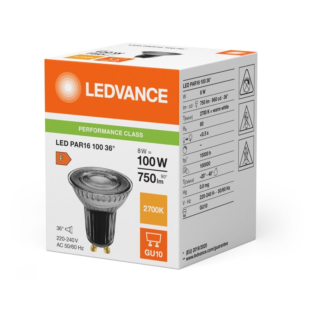 LED-Reflektorlampe PAR16 LEDPAR1610036P8W827
