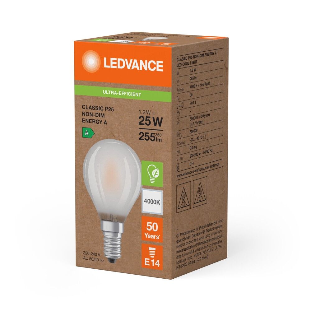 LED-Tropfenlampe E14 LCP25FilEEAS12840FRO