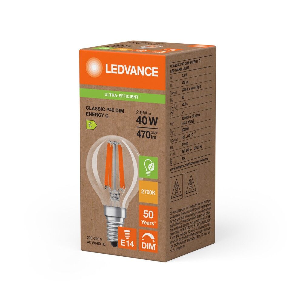 LED-Tropfenlampe E14 LCP40FilDEECS2.9827C
