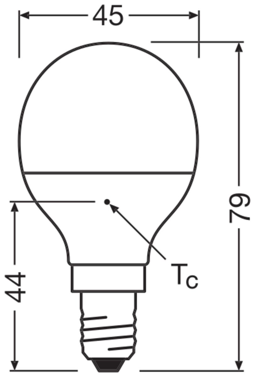 LED-Tropfenlampe E14 LCP40PCR4.9W840FRE14