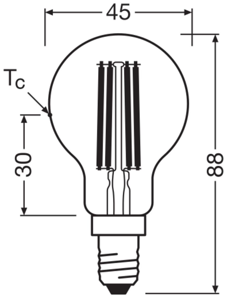 LED-Tropfenlampe E14 LCP60FilEEAS3.8827CL