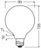 LED-Globelampe GB95 E27 LEDCl #4099854237010