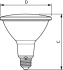 LED-Reflektorlampe E27 2700K 9,0W 750lm 25° PAR38