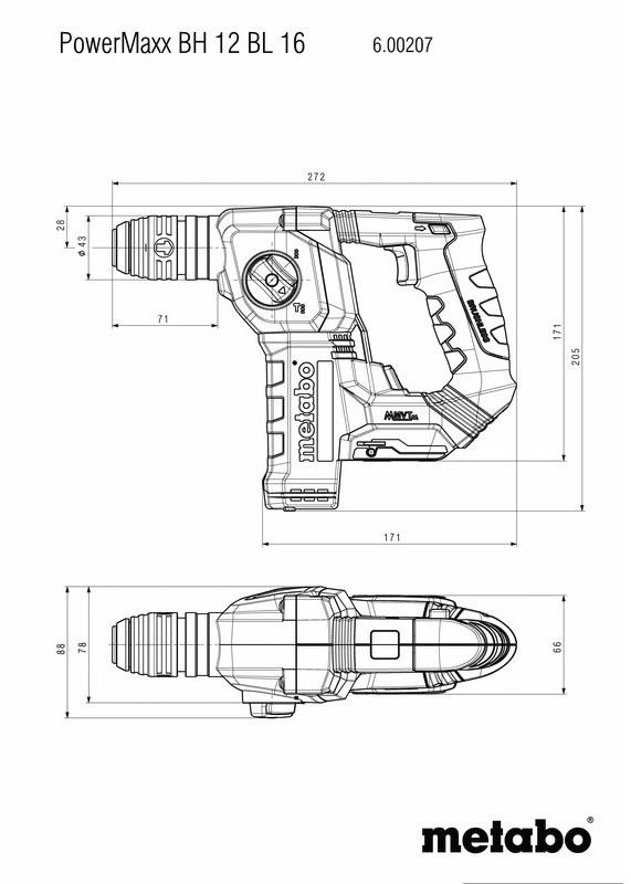 Akku-Bohrhammer BH12BL16#600207800