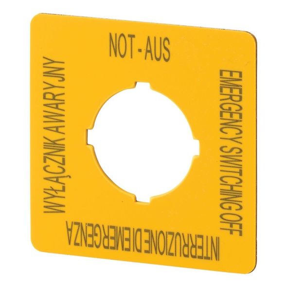 Schild Not-Halt M22-XYK15