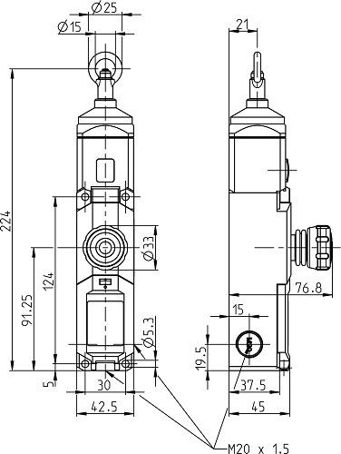 Seilzugschalter SRA4Z0LU175L000