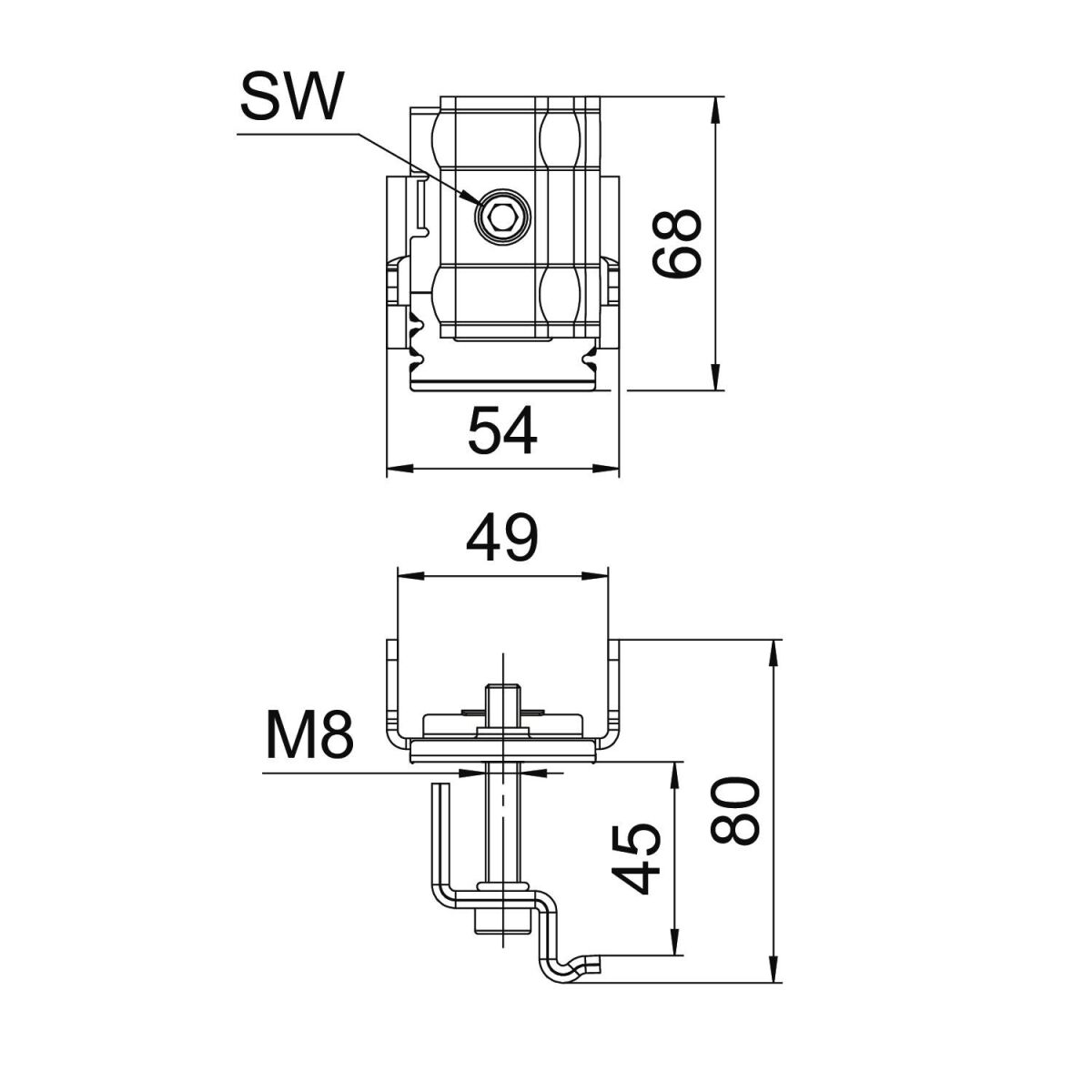 Endklemme für Freiflächens KLE 40 A2