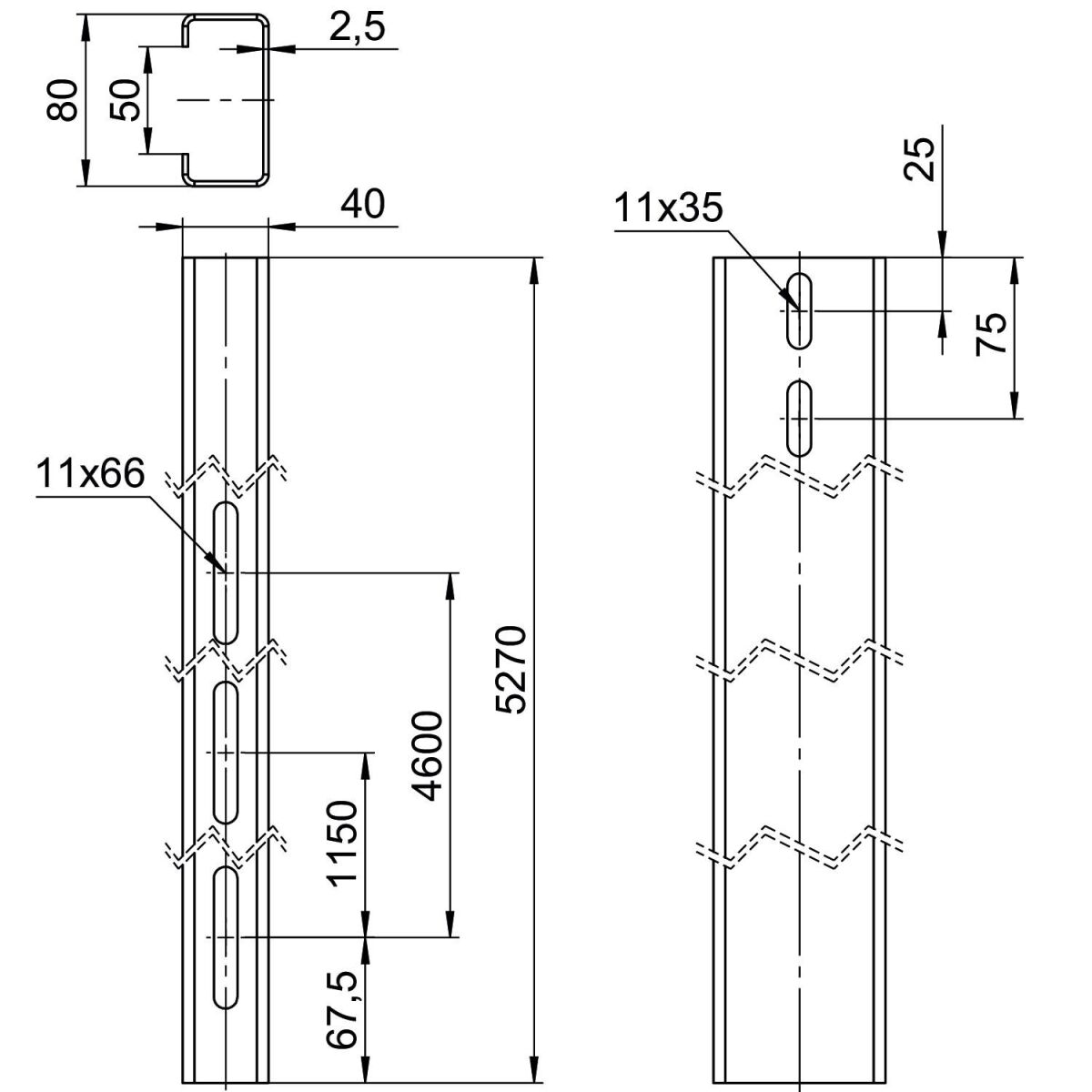 Trägerprofil TP 1140 FT