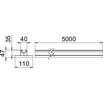 Trägerprofil TPF 35 5000 ALU