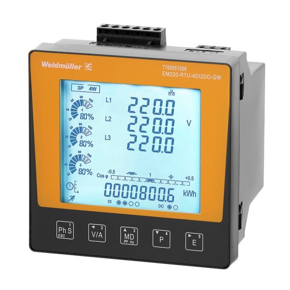 Messgerät Modbus RTU/TCP EM220-RTU-4DI2DO-GW