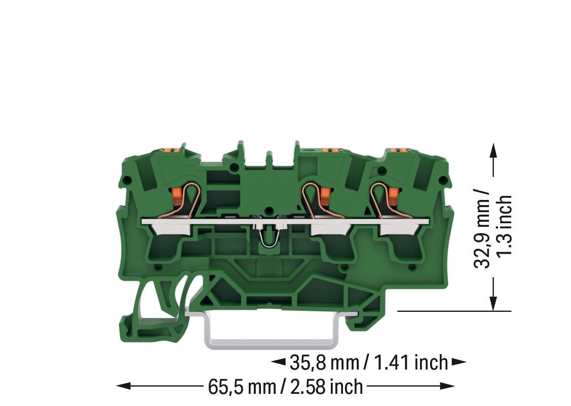 3-Leiter-Durchgangsklemme 2204-1301/000-001