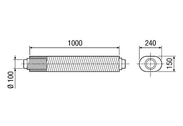 Flacher Ovalschalldämpfer RSOF 10/100