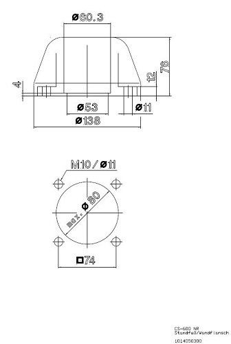 Wandflansch/Standfuß 1014050300