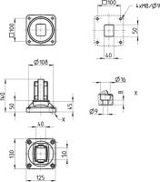 Standfuß/Wandflansch STANDFUSS RAL9006