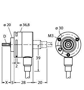 Inkrementaler Drehgeber RI-08S6S-2F360-C 1M