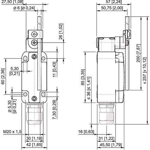 Draht-Drehhebel 8070/2-3-DD-U60