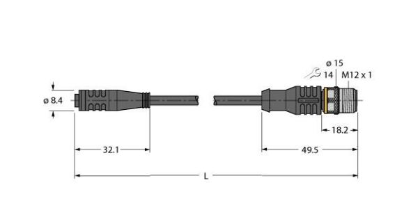Aktuator- u. Sensorleitung PKG3S-0.6-RSC4T/TXL