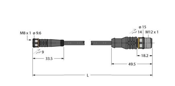 Aktuator- u. Sensorleitung PKG4M-5-RSC4.4T/TXG