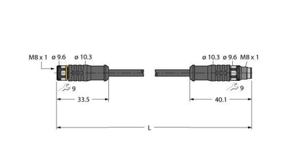 Aktuator- u. Sensorleitung PKGS4M-3-PSGS4M/TXL