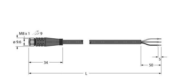 Aktuator- u. Sensorleitung PKGV3M-25/TEL