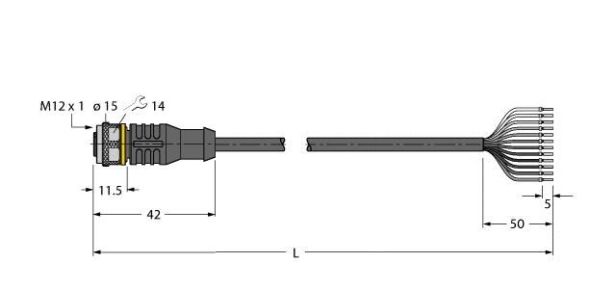 Aktuator- u. Sensorleitung RKC12T-2/TEL