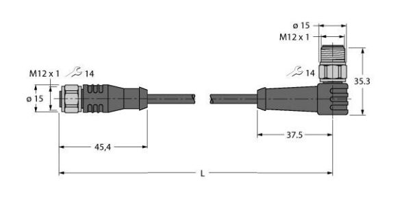 Aktuator- u. Sensorleitung RKSV8T-30-WSSV8T/TXL