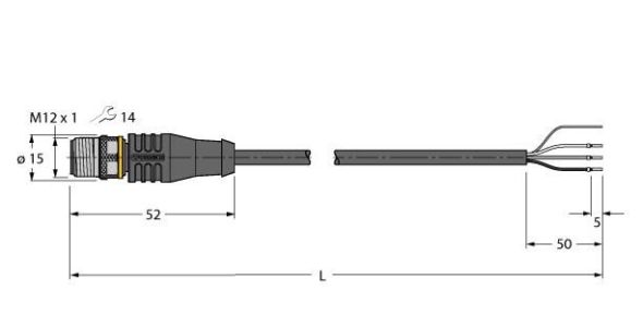Aktuator- u. Sensorleitung RSS4T-4/TXL