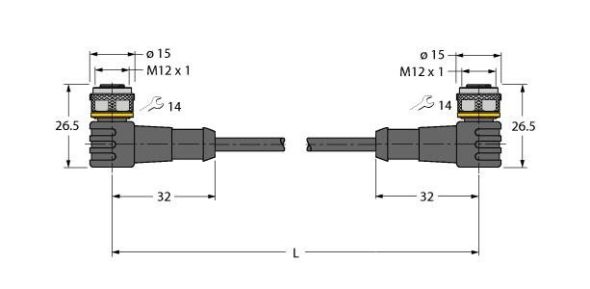 Aktuator- u. Sensorleitung WKC5T-4-WKC5T/TEL