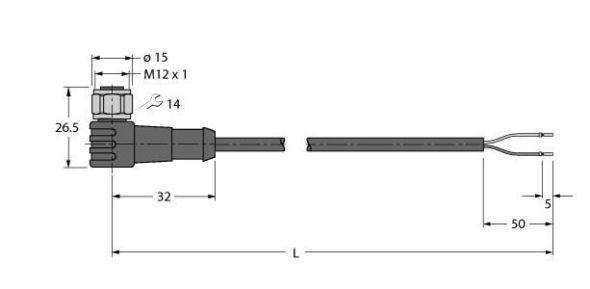 Aktuator- u. Sensorleitung WKCV4.221T-65/TXB