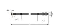 Aktuator- u. Sensorleitung PKG3M-1-PSG3S/TXL