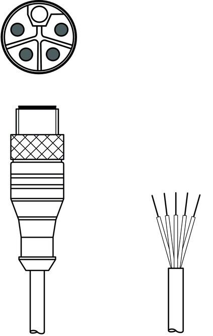Anschlussleitung KD PL-M12-5A-P0-100