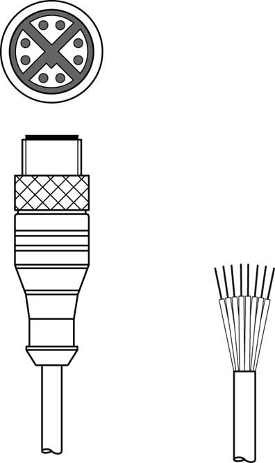 Anschlussleitung KS GB-M12-8A-P7-100
