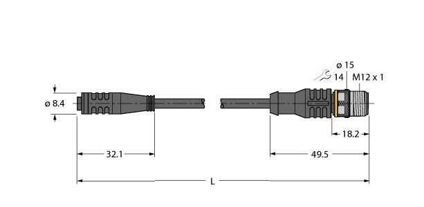 Aktuator- u. Sensorleitung PKG3S-0.6-RSC4T/TXL