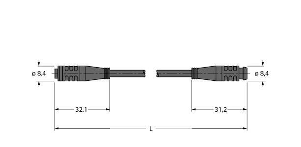Aktuator- u. Sensorleitung PKG4S-4-PSG4S/TXL