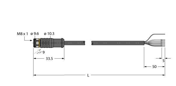 Aktuator- u. Sensorleitung PKGS4M-1/TXL