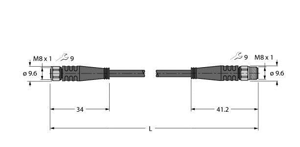 Aktuator- u. Sensorleitung PKGV3M-5-PSGV3M/TFW