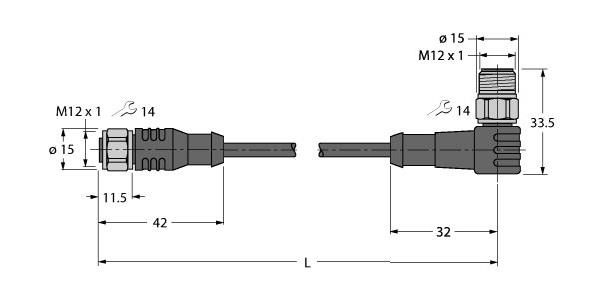 Aktuator- u. Sensorleitung RKCV4.5T1WSCV4.5TTXL