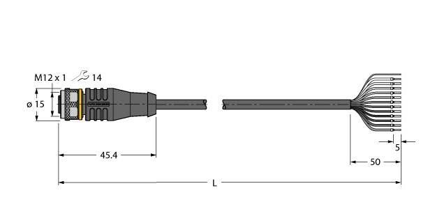 Aktuator- u. Sensorleitung RKS12T-15/TEL