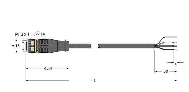 Aktuator- u. Sensorleitung RKS4T-4/TEL
