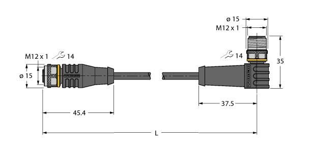 Aktuator- u. Sensorleitung RKS8T-40-RSS8T/TXL