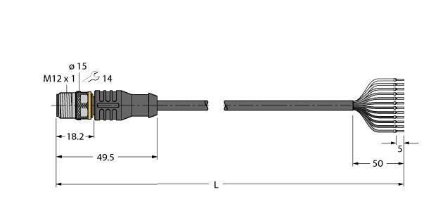 Aktuator- u. Sensorleitung RSC12T-2/TEG